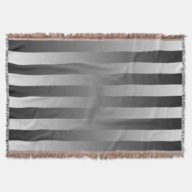 Funny Stripes Pattern - black grey + your idea Throw Blanket (Front)