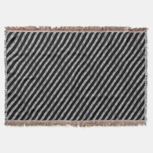 Funny Stripes Pattern - black silver + your idea Throw Blanket