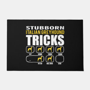 funny stubborn italian greyhound tricks doormat