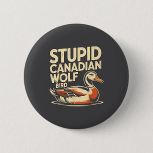 Funny Stud Canadian Wolf Bird Loon Hockey Wildlife 6 Cm Round Badge