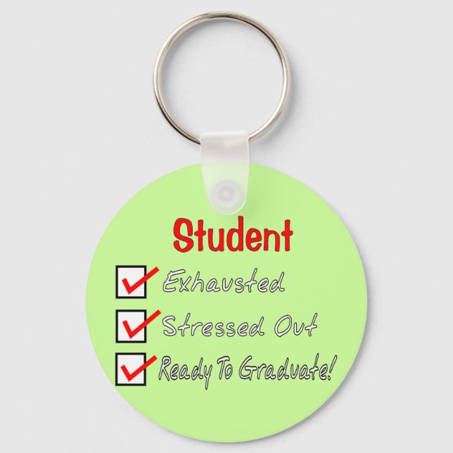 Funny Student Gifts "Ready To Graduate!" Key Ring (Front)