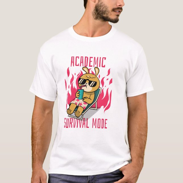 Funny Student Shirt Academic Survival Mode  (Front)