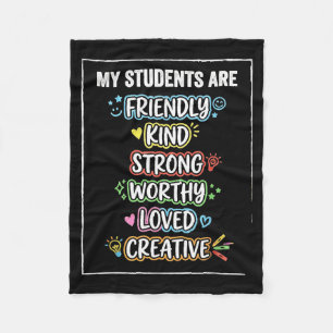 Funny students are kind strong autism awareness fleece blanket