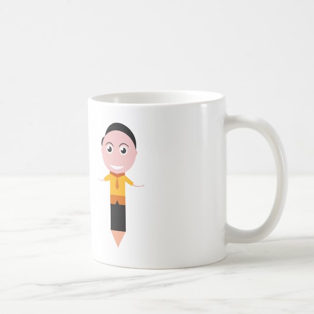Funny Study Buddy - Pencil Character Design Coffee Mug (Right)