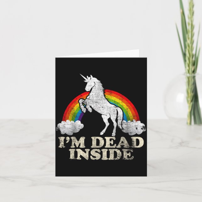 Funny Stuff - Unicorn I'm Dead Inside Sarcastic De Card (Front)