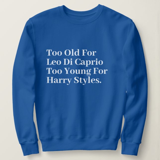 Funny Stylish Cute Custom Minimal Monogram Blue  Sweatshirt (Design Front)