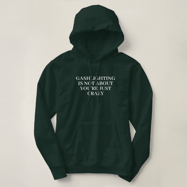 Funny Stylish Cute Custom Minimal Monogram Green . Hoodie (Design Front)