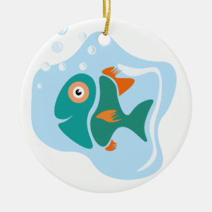 Funny Stylish Fish Ceramic Tree Decoration