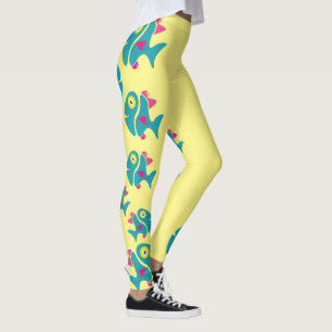 Funny stylish fish leggings