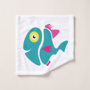 Funny stylish fish wash cloth