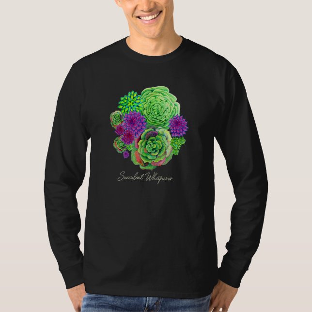 Funny Succulent Whisperer Plant Lover, men & women T-Shirt (Front)
