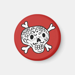Funny sugar skulls magnet