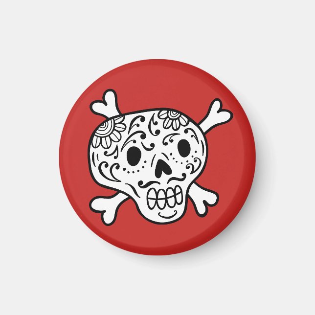 Funny sugar skulls magnet (Front)