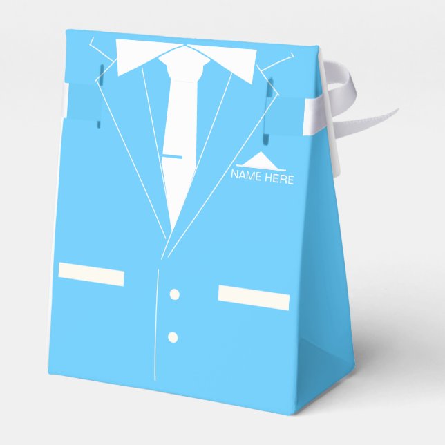 Funny Suit and Tie Gift Box with Custom Text Name (Back Side)
