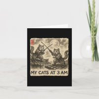 Funny Sumi-e Kawaii Ink Painting Japanese My Cats