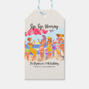 Funny Summer Beach Cocktail Women's 50th Birthday Gift Tags