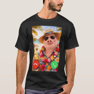 Funny Summer Beach John Pork Is Calling Brainrot T-Shirt