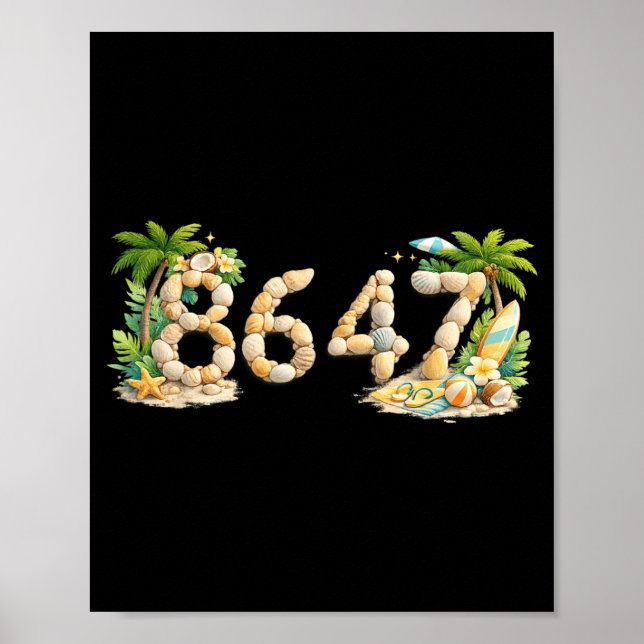 Funny Summer Beach Seashells Sea Shells 1 Poster (Front)