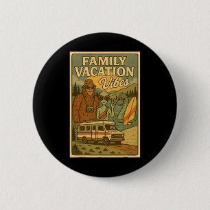 Funny Summer Bigfoot Family Vacation Alien Nessie  6 Cm Round Badge