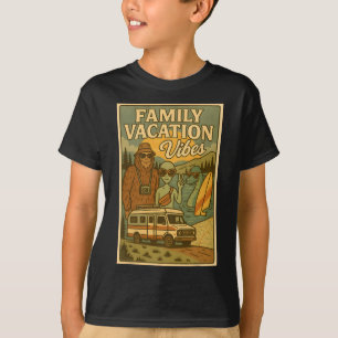 Funny Summer Bigfoot Family Vacation Alien Nessie T-Shirt