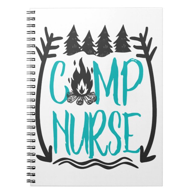 Funny Summer Camp Nurse Nursing Gift Camping RN Notebook (Front)