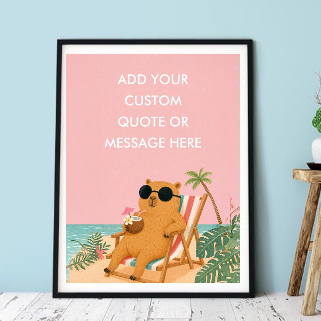  Funny Summer Capybara Beach-Create Your Own Quate Poster (Funny Summer Capybara Beach-Create Your Own Quate Poster)