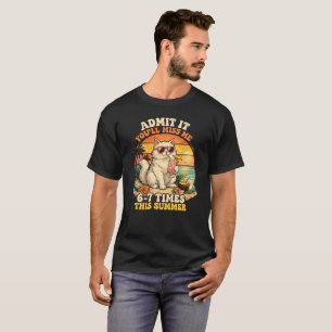 Funny Summer Cat "Admit It You'll Miss Me" Retro  T-Shirt