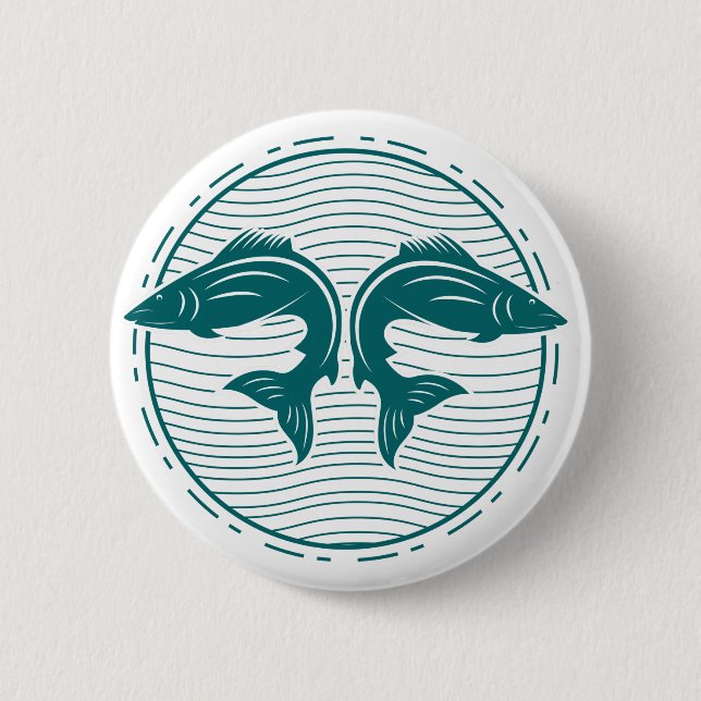 Funny Summer Fishing 6 Cm Round Badge (Front)