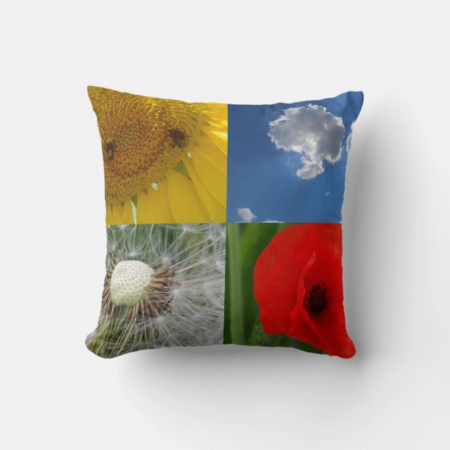 Funny Summer Flowers Cushion (Front)