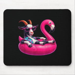Funny Summer Goat Pink Pool Party Hawaiian Summer Mouse Pad