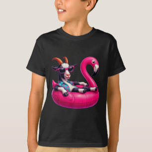 Funny Summer Goat Pink Pool Party Hawaiian Summer T-Shirt