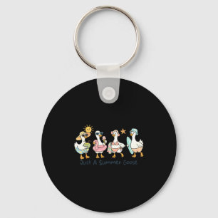 Funny summer goose beach duck cute animal vacation key ring