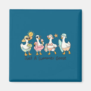 Funny summer goose beach duck cute animal vacation magnet