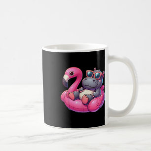 Funny Summer Hippo Pink Pool Party Hawaiian Summer Coffee Mug