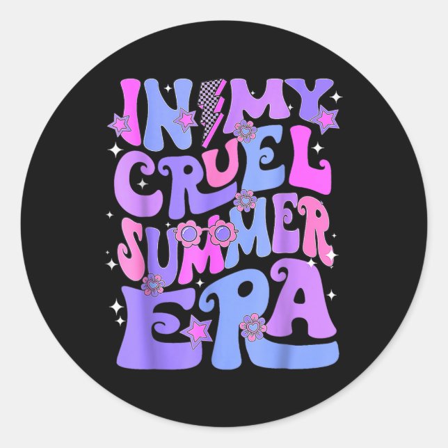 Funny Summer In My Cruel Summer Era Beach Vacation Classic Round Sticker (Front)