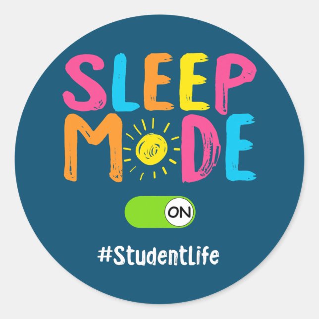 Funny Summer Mode On Last Day of School Student Classic Round Sticker (Front)