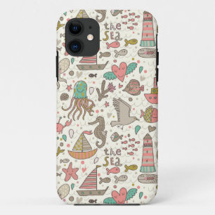 Funny Summer Pattern With Ships Case-Mate iPhone Case