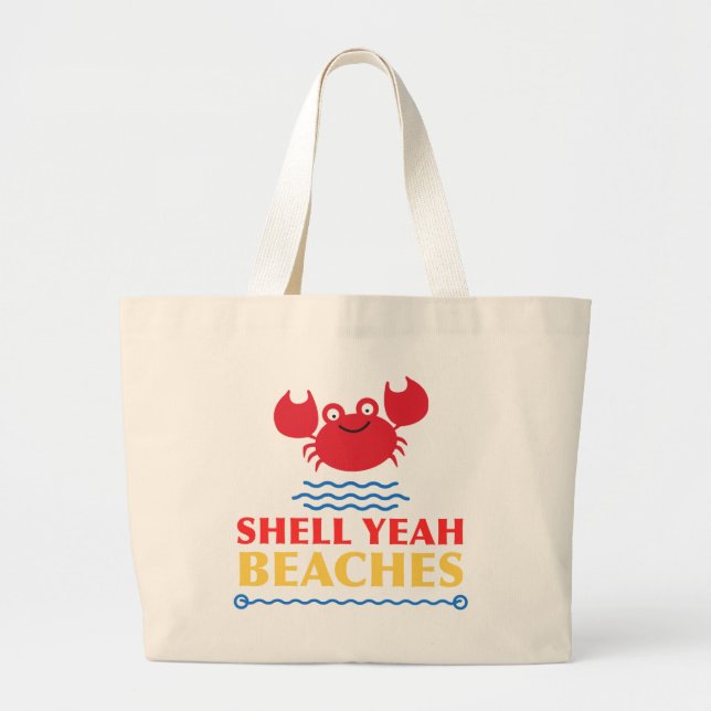 Funny Summer Quote Beach Tote Bag (Front)