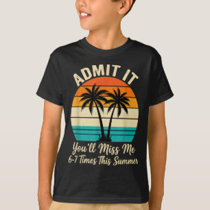 Funny Summer Quote Retro Sunset Palm Trees Graphic T-Shirt