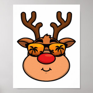 Funny Summer Reindeer Christmas In July Women Men  Poster