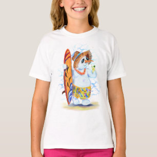 Funny Summer Snowman Surfer Drinks Fresh Cocktail T-Shirt