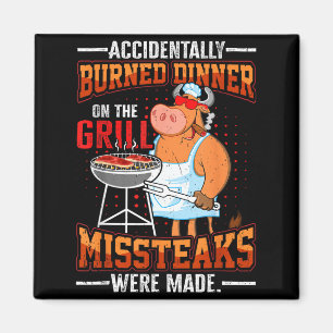 Funny summer vacation bbq grill master steaks dad magnet
