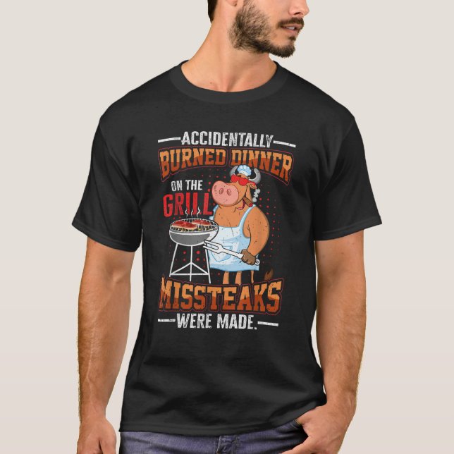 Funny summer vacation BBQ grill master steaks dad  T-Shirt (Front)