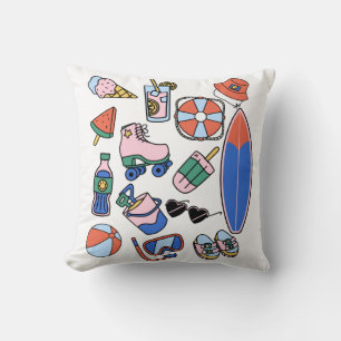 funny summer vacation beach lovers cushion