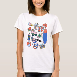 funny summer vacation beach lovers T-Shirt