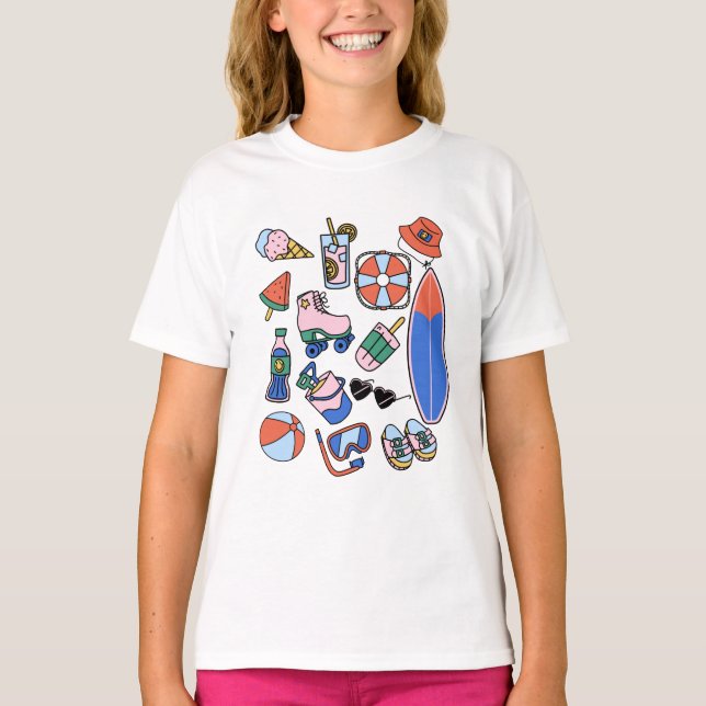 funny summer vacation beach lovers T-Shirt (Front)