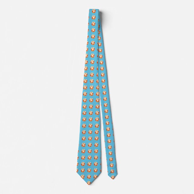 Funny Summer Vacation Chill Goose Swim ring Pool Tie (Front)