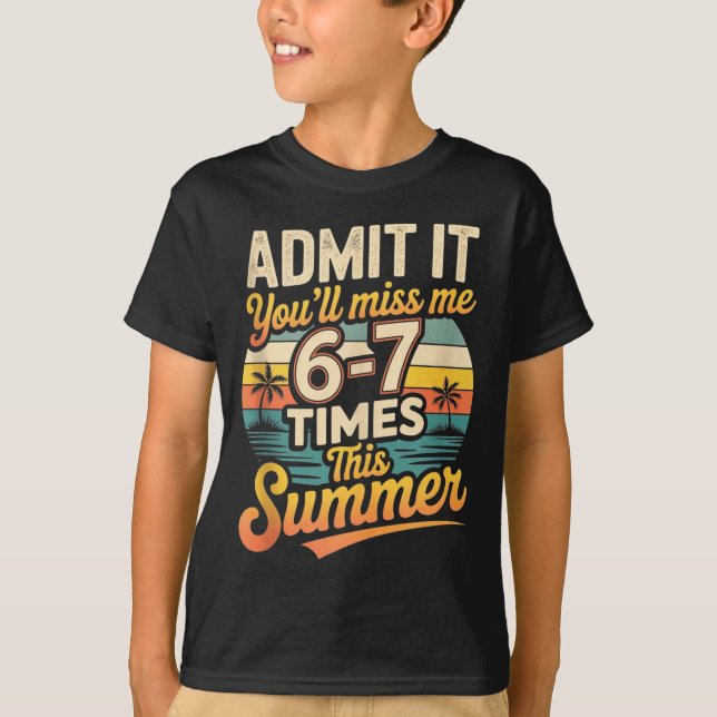 Funny summer vacation retro beach humour missing T-Shirt (Front)