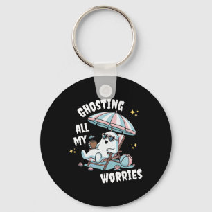 Funny Summerween Ghost Spooky Summer Vacation Beac Key Ring