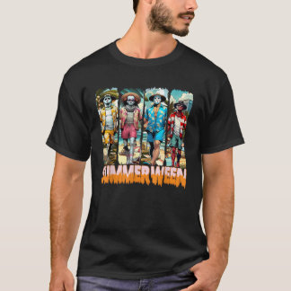 Funny Summerween Horror Characters Halloween Summe T-Shirt